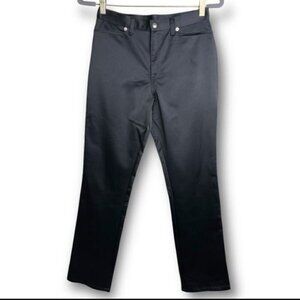 Vintage Y2K 90s Mandee Juniors Size 7/8 Black Shiny Glam Rock High Rise Pants